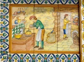 Detalle de azulejos en mosaico